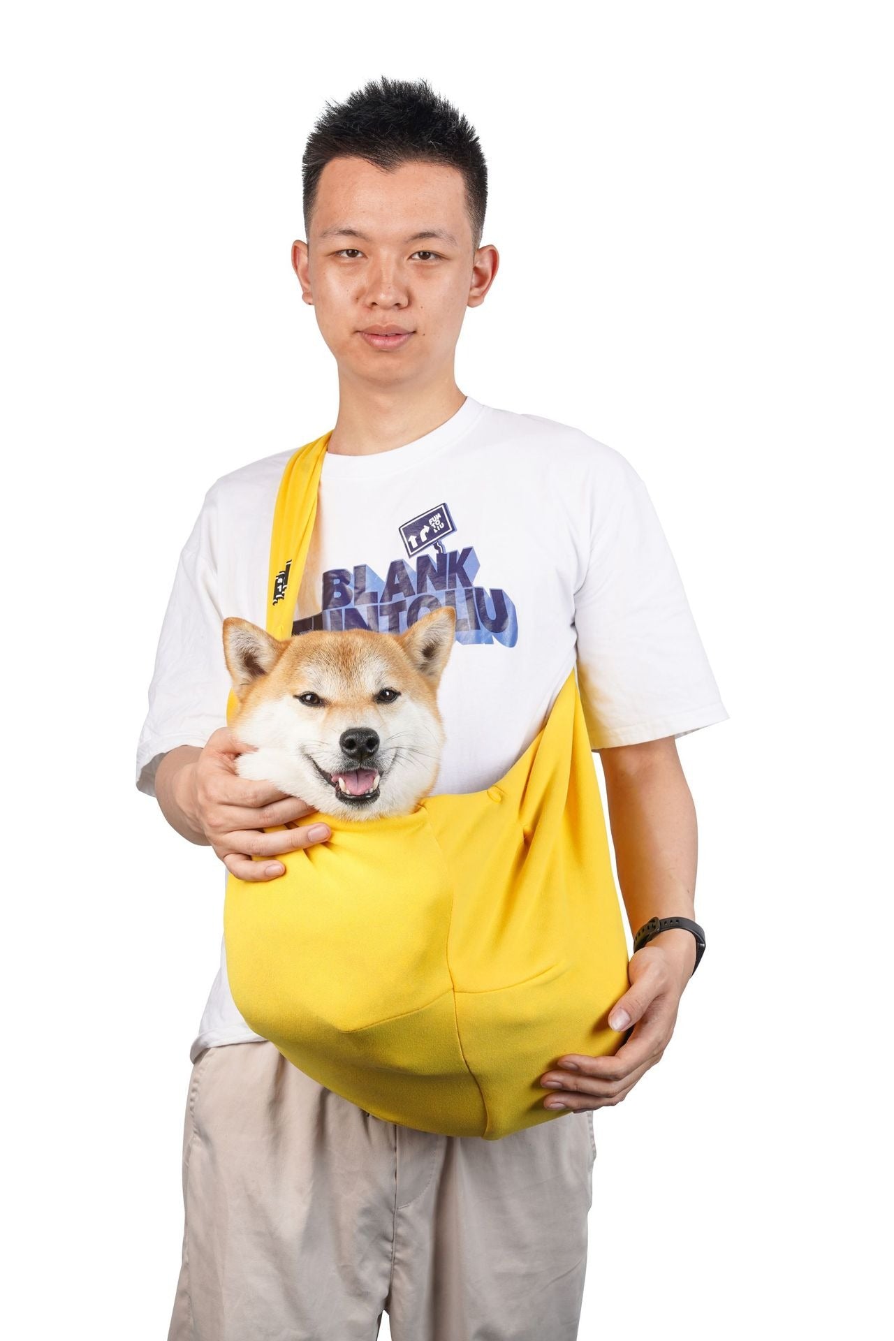 Crossbody breathable dog folding pet bag with large capacity pet supplies portable cat bag for outdoor use
