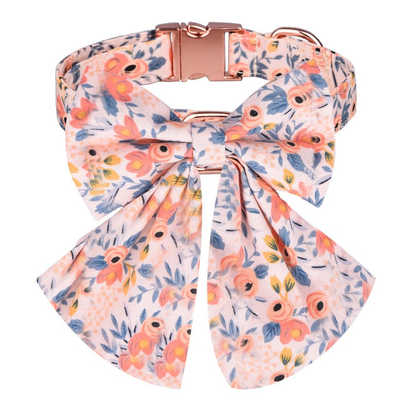 Sunflower Pet Collar Cotton Breathable Dog Collar Zou Ju Printed Neck Ring Pet Supplies