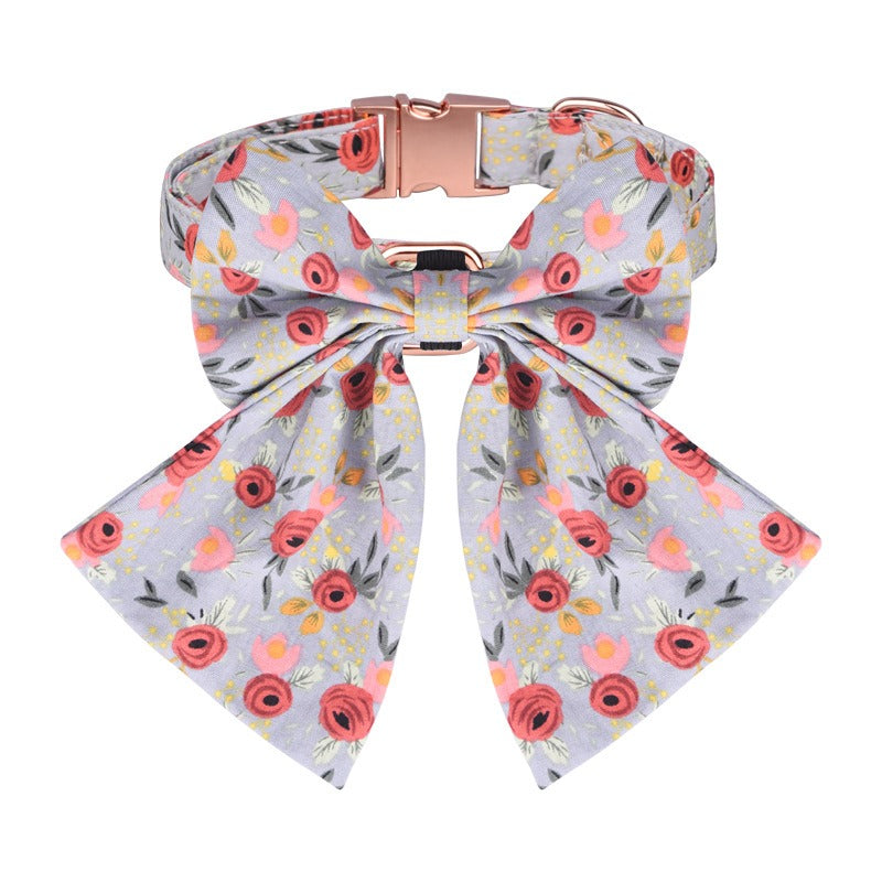 Sunflower Pet Collar Cotton Breathable Dog Collar Zou Ju Printed Neck Ring Pet Supplies