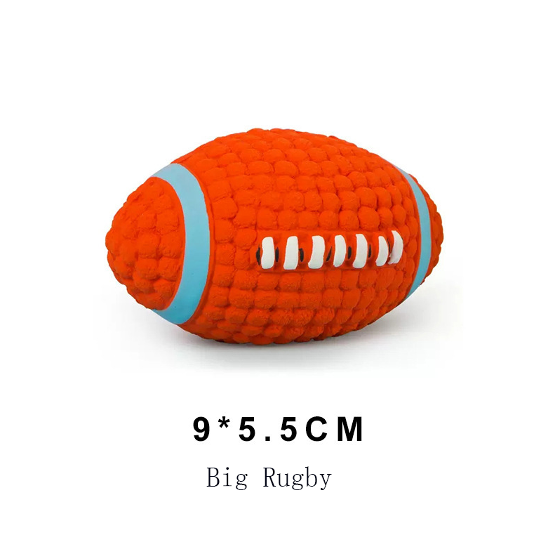 Pet latex toys, latex rugby, soccer, sound making toys, bite resistant, venting pet dog toys